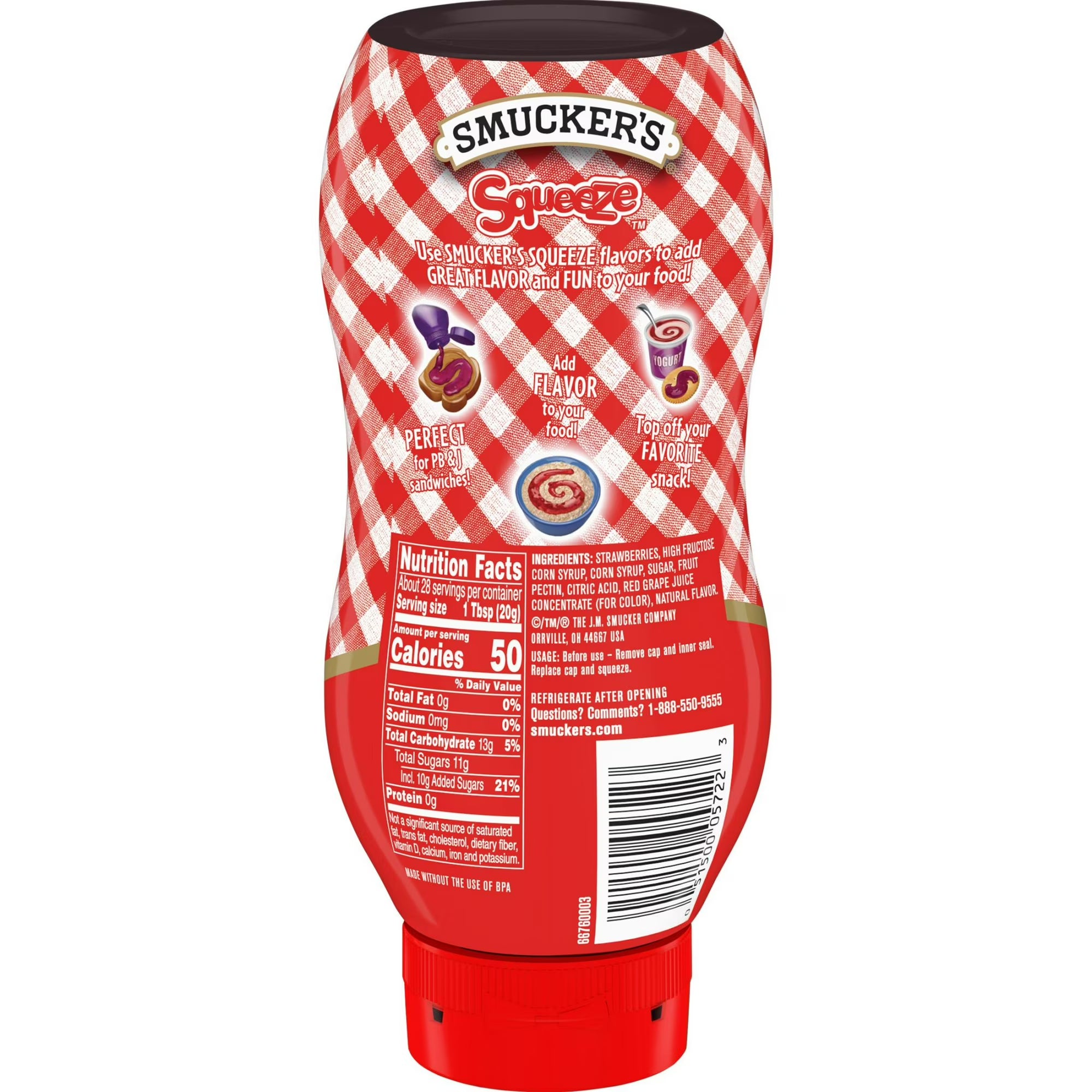 Smucker's Squeeze Strawberry Fruit Spread – 20 oz