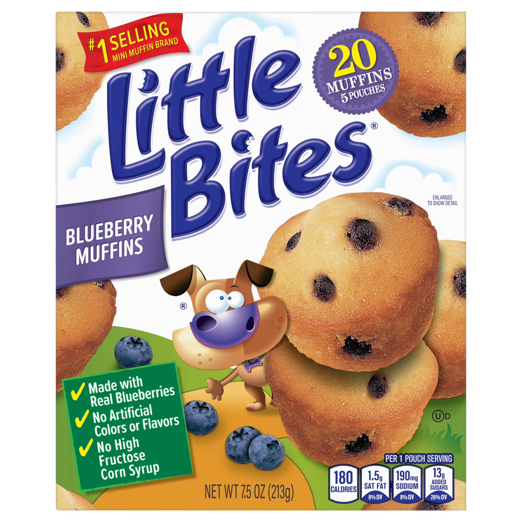 Entenmann's Little Bites Blueberry Muffins – 5-Pack Multipack (7.5 oz)