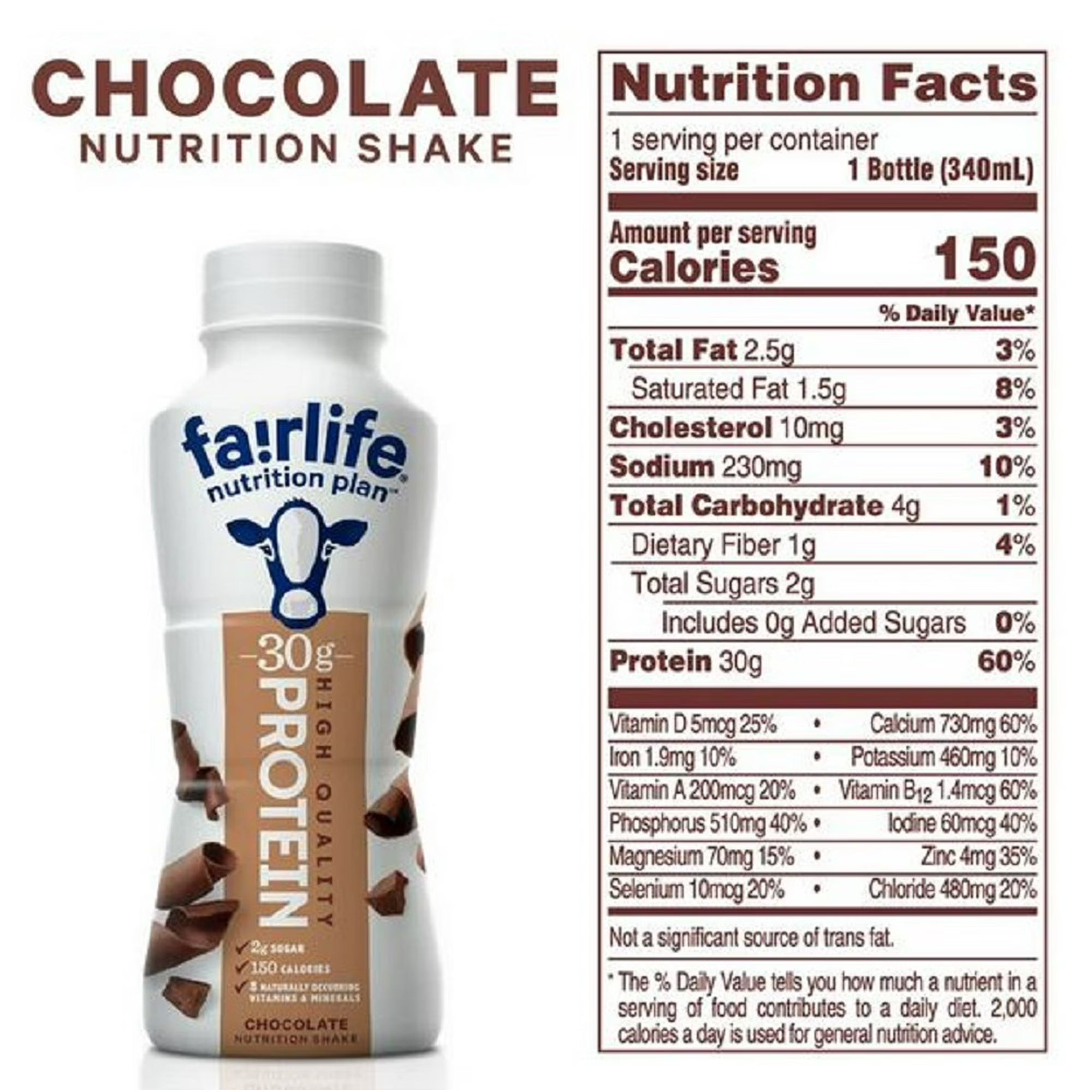 Fairlife Nutrition Plan Chocolate Protein Shake 30g Protein