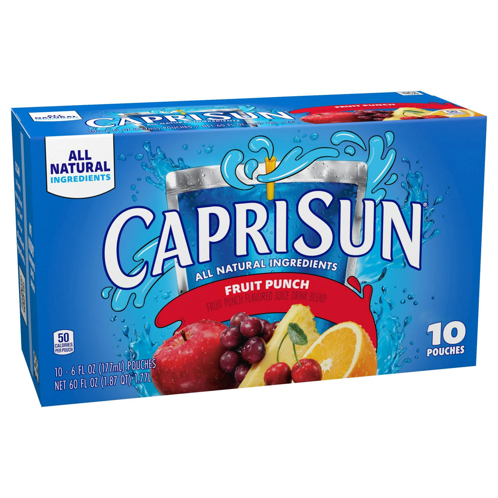 Capri Sun Fruit Punch Flavored, 10 ct Box, 6 fl oz Pouches