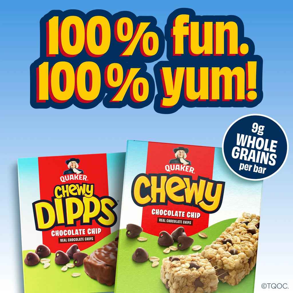 Quaker Chewy Chocolate Chip Granola Bars 18 Count, 0.84 oz Bars