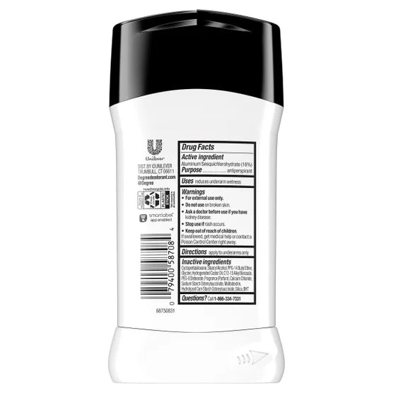 Degree UltraClear+ Antiperspirant Deodorant, Black & White, 2.7 oz