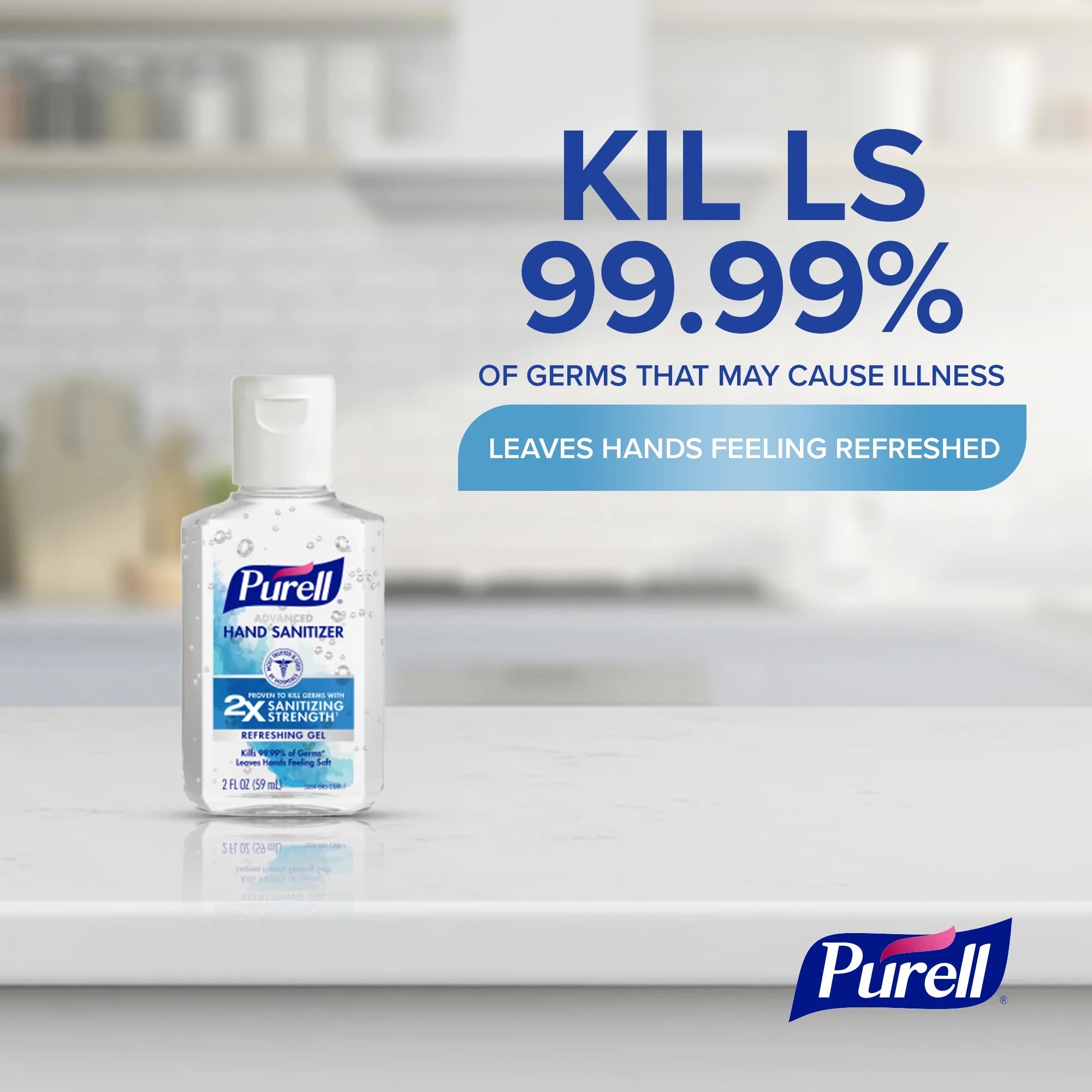 PURELL® Advanced Hand Sanitizer, 2 oz Flip Cap Bottle (Adult)