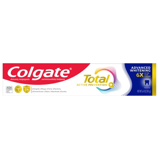 Colgate Total Active Prevention Plus Advanced Whitening Toothpaste, 6.4 oz