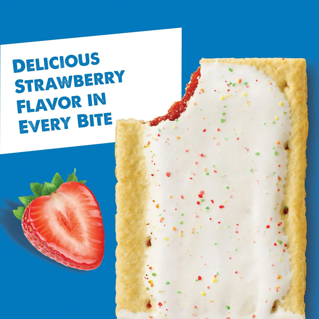 Pop-Tarts Frosted Strawberry Toaster Pastries, Breakfast Foods, Shelf-Stable, 13.5 oz (8 Count)