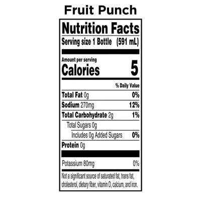 Gatorade® Zero Sugar – Fruit Punch (6-Pack, 20 fl oz Bottles)