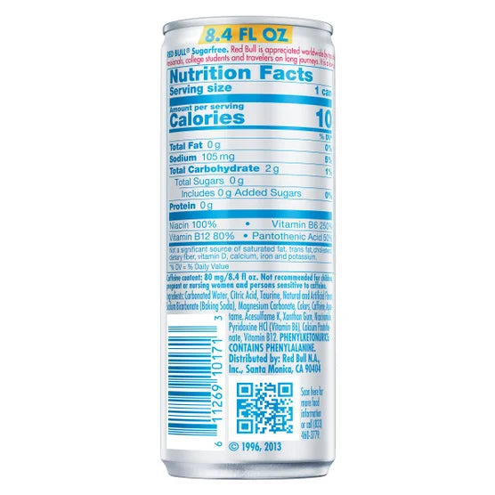 Red Bull Sugarfree Energy Drink – 8.4 fl oz (4-Pack)