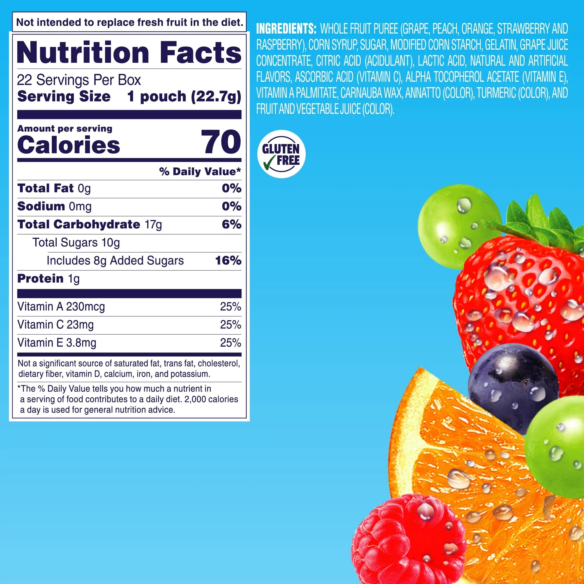 Welch's Fruit Snacks Gluten-Free Mixed Fruit Soft Fruit Snacks, .8 oz, 22 Count
